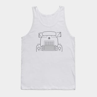 Vintage 1950s International Harvester COE truck black outline graphic Tank Top